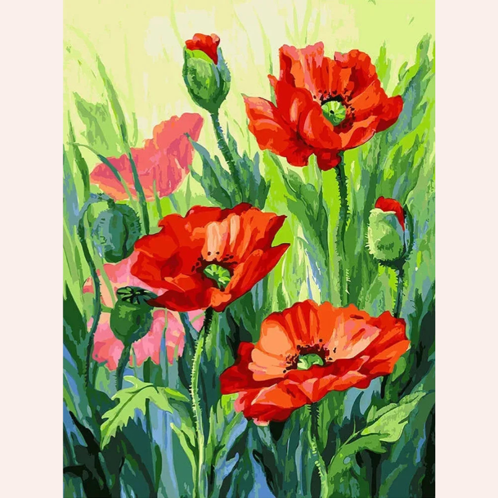 Diamond Painting - Champ de coquelicots
