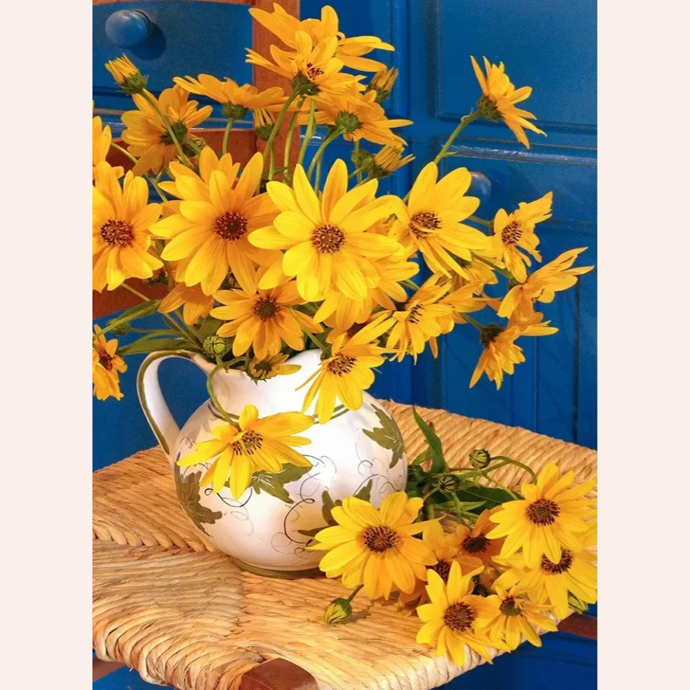 Diamond Painting - Éclat de fleurs jaunes