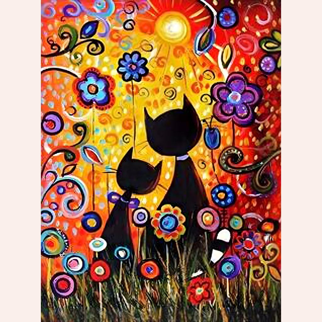 Diamond Painting - Chats rêveurs